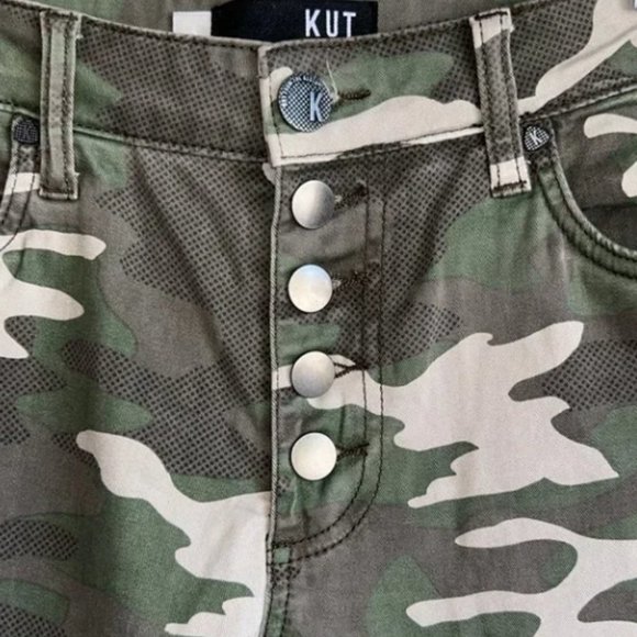 KUT From the Kloth Jeans High Rise Ankle Skinny Camo Print Button-Fly Size 6 NEW - Picture 5 of 7